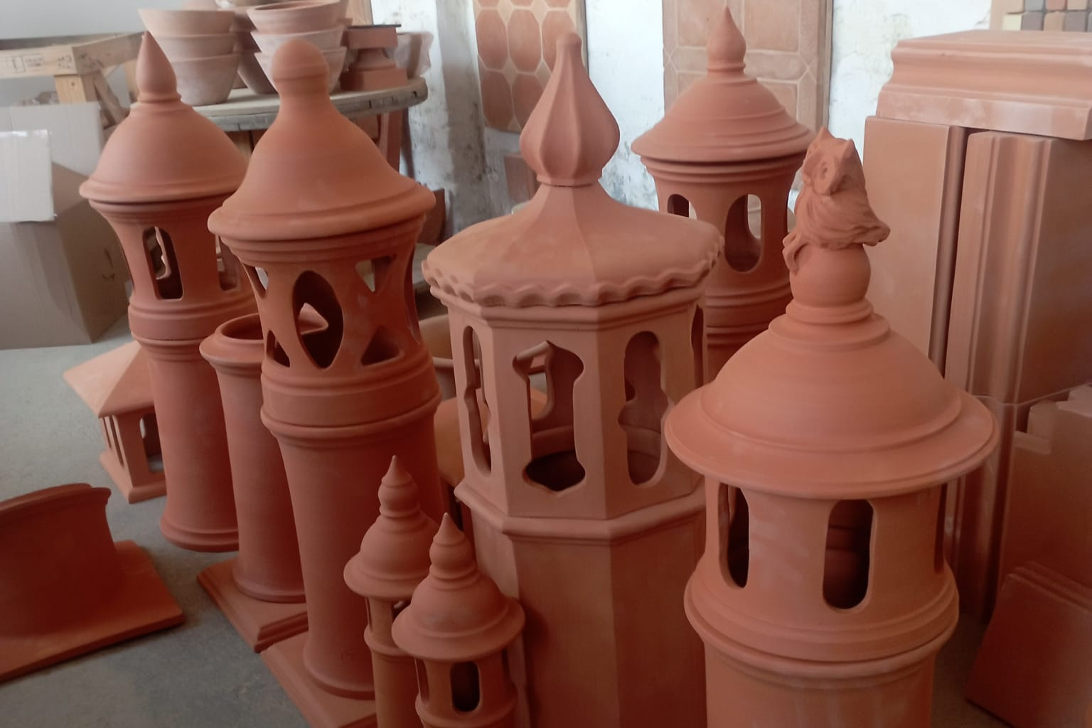 Terracotta chimney pots